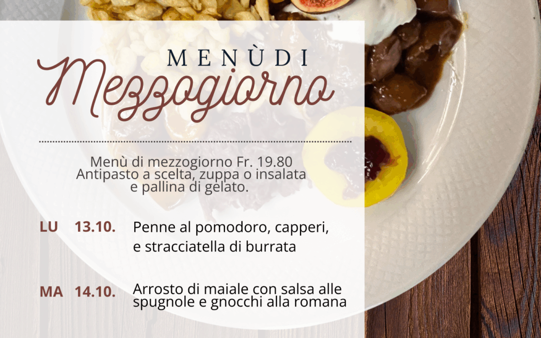 Menù mezzogiorno